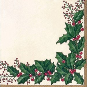 Winter Holly X-Large napkins (16pcs)