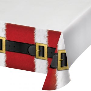 Santa Belt Plastic Tablecover (137cm x 259cm)