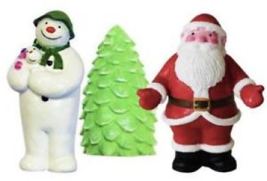 Άγιος Βασίλης και Χιονάνθρωπος Διακόσμηση Για Τούρτα