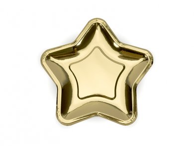 Μεταλλικό Χρυσό Σχήμα Μικρό Αστέρι Πιάτα 6τμχ