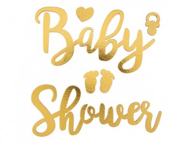 Gold 3D Baby Shower Stickers