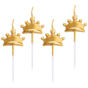 Gold Crowns Cake Candles (5pcs)