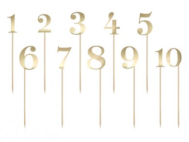 Gold Table Numbers (11pcs)