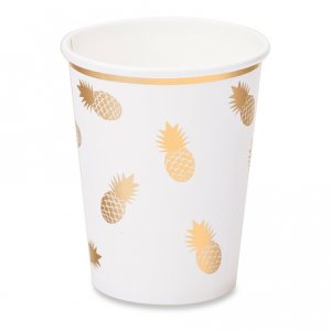 Gold Pineapple Paper Cups (8pcs)