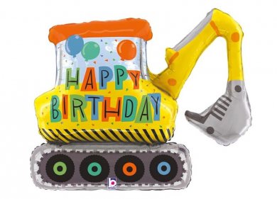 Happy Birthday Excavator Super Shape Balloon (79cm)
