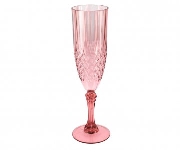 Elegance Pink Reusable Flute Glass
