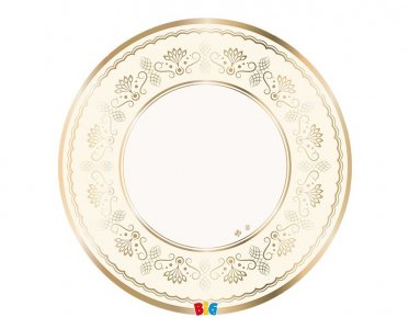 Elegant White Placemats with Gold Foiled Print (6pcs)