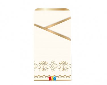 Elegant White Cutlery Pockets with Gold Foiled Design (6pcs)