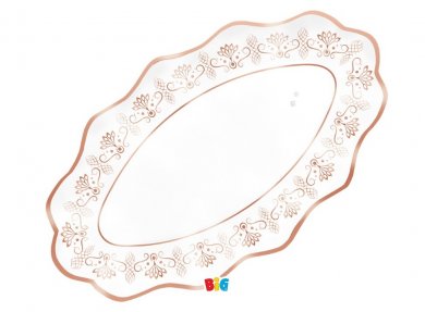 Άσπρες Elegant Χάρτινες Πιατέλες με Ροζ Χρυσοτυπία (2τμχ)