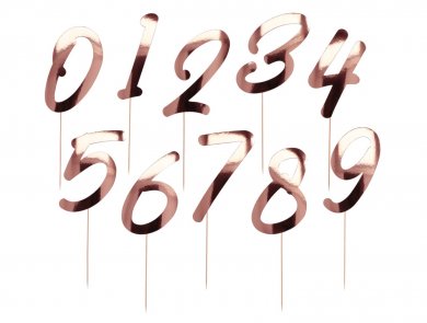 Elegant Blush Ροζ Χρυσοί Αριθμοί (20τμχ)