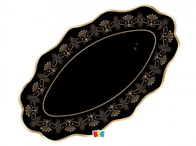 Elegant Black Paper Trays with Gold Foiled Details (2pcs)