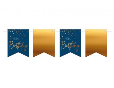 Elegant True Blue Happy Birthday Γιρλάντα με Σημαιάκια (6μ)