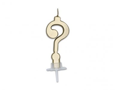 Gold Question Mark Cake Candle (7cm)