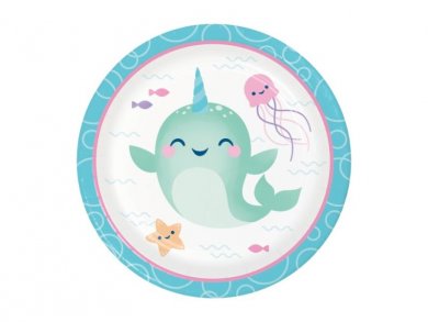 Narwhal Small Paper Plates 8/pcs