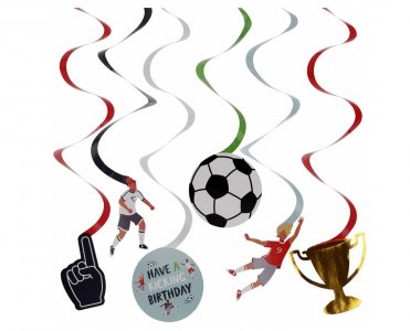 Fantastic Football Swirl Decorations (6pcs)