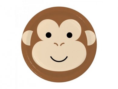 Monkey Face Small Paper Plates 8pcs