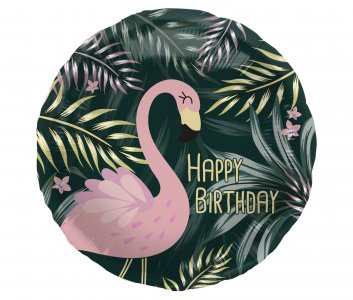 Flamingo Happy Birthday Foil Balloon (45cm)
