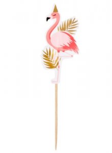 Flamingo with Gold Foiled Details Decorative Picks (12pcs)