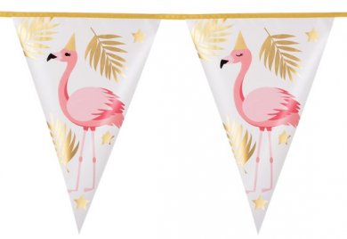 Flamingo Gold Foiled Flag Bunting (4m)