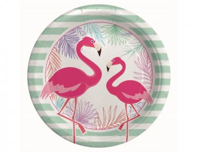 Flamingo Large Paper Plates (8pcs)