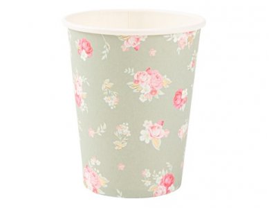 Floral Happy Birthday Paper Cups (8pcs)