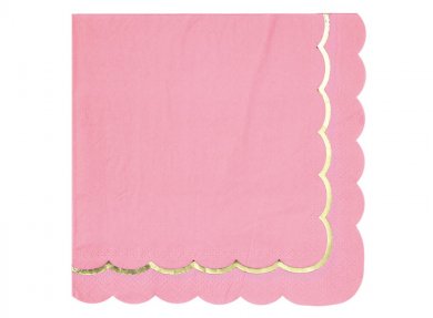 Hot Pink Luncheon Napkins with Gold Foiled Bordure (16pcs)