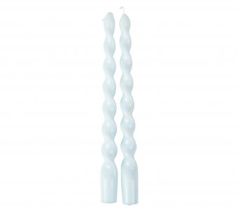 Powder Blue Swirl Candles (2pcs)