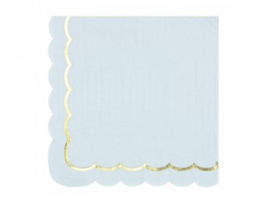 Pale Blue Luncheon Napkins with Gold Foiled Edge (16pcs)