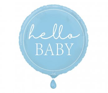 Γαλάζιο Hello Baby Foil Μπαλόνι (45εκ)