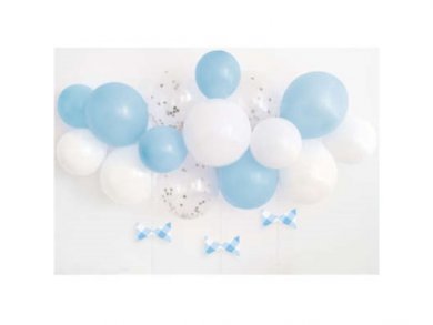 Blue Gingham Latex Balloon Garland - Arch (1,2m)