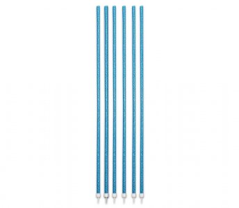 Light Blue with Glitter Tall and Thin Cake Candles (16pcs)