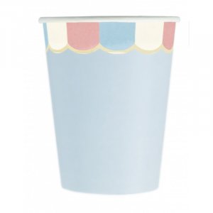 Pale Blue Pattern Paper Cups (8pcs)
