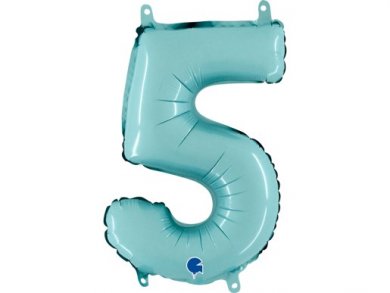 Γαλάζιο Μπαλόνι με τον Αριθμό 5 (35εκ)