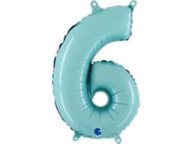 Pale Blue Balloon Number 6 (35cm)