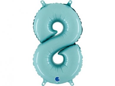 Pale Blue Balloon Number 8 (35cm)
