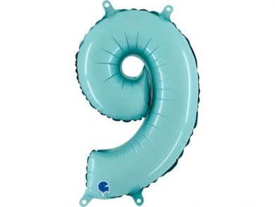 Pale Blue Balloon Number 9 (35cm)