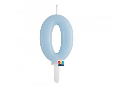 Baby Blue Number 0 Cake Candle (7cm)