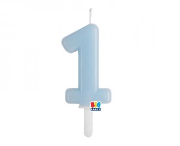 Baby Blue Number 1 Cake Candle (7cm)