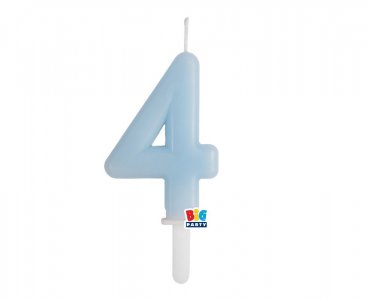Baby Blue Number 4 Cake Candle (7cm)