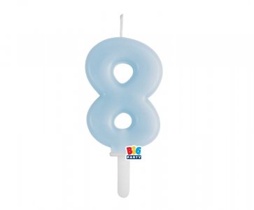 Baby Blue Number 8 Cake Candle (7cm)
