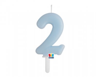 Baby Blue Number 2 Cake Candle (7cm)