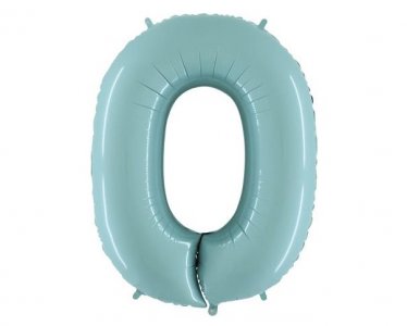 Γαλάζιο Παστέλ Αριθμός-Νούμερο 0 Super Shape Μπαλόνι (100εκ)