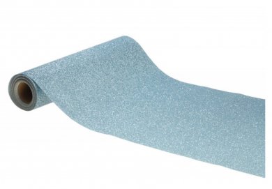 Ice Blue Glitter Table Runner (30cm x 500cm)