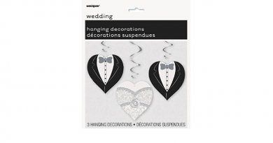 Groom and Bride hanging swirl decoration (3pcs)
