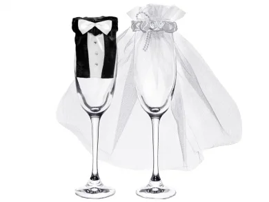 Groom and Bride Drinking Glasses Clothing (2pcs)