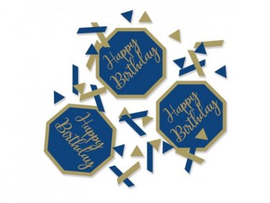 Γενέθλια με Ναυτικό Μπλε & Χρυσό Κομφετί για Το Τραπέζι 14γρ