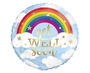 Get Well Soon with Rainbow Foil Balloon (45cm)