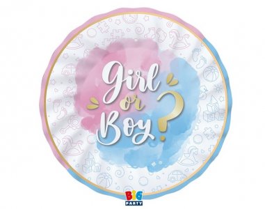 Girl or Boy Μεγάλα Χάρτινα Πιάτα με Χρυσή Λεπτομέρεια (8τμχ)