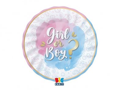 Girl or Boy Μικρά Χάρτινα Πιάτα με Χρυσή Λεπτομέρεια (8τμχ)