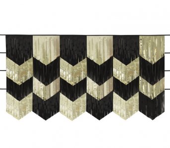 Fringed Backdrop Kit in Black and Gold (4pcs)